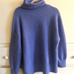 Zara Soft Blue Cowl Neck Sweater